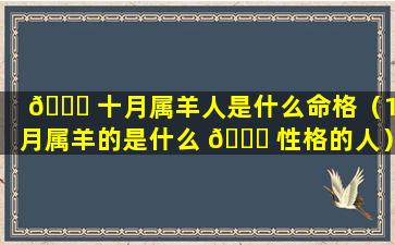 🐎 十月属羊人是什么命格（10月属羊的是什么 🍁 性格的人）